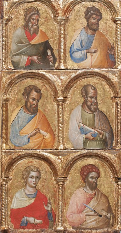 Madonna and Child with Angels, the Crucifixion, and Twelve Apostles or Saints, c.1360 (detail) by Lorenzo Veneziano